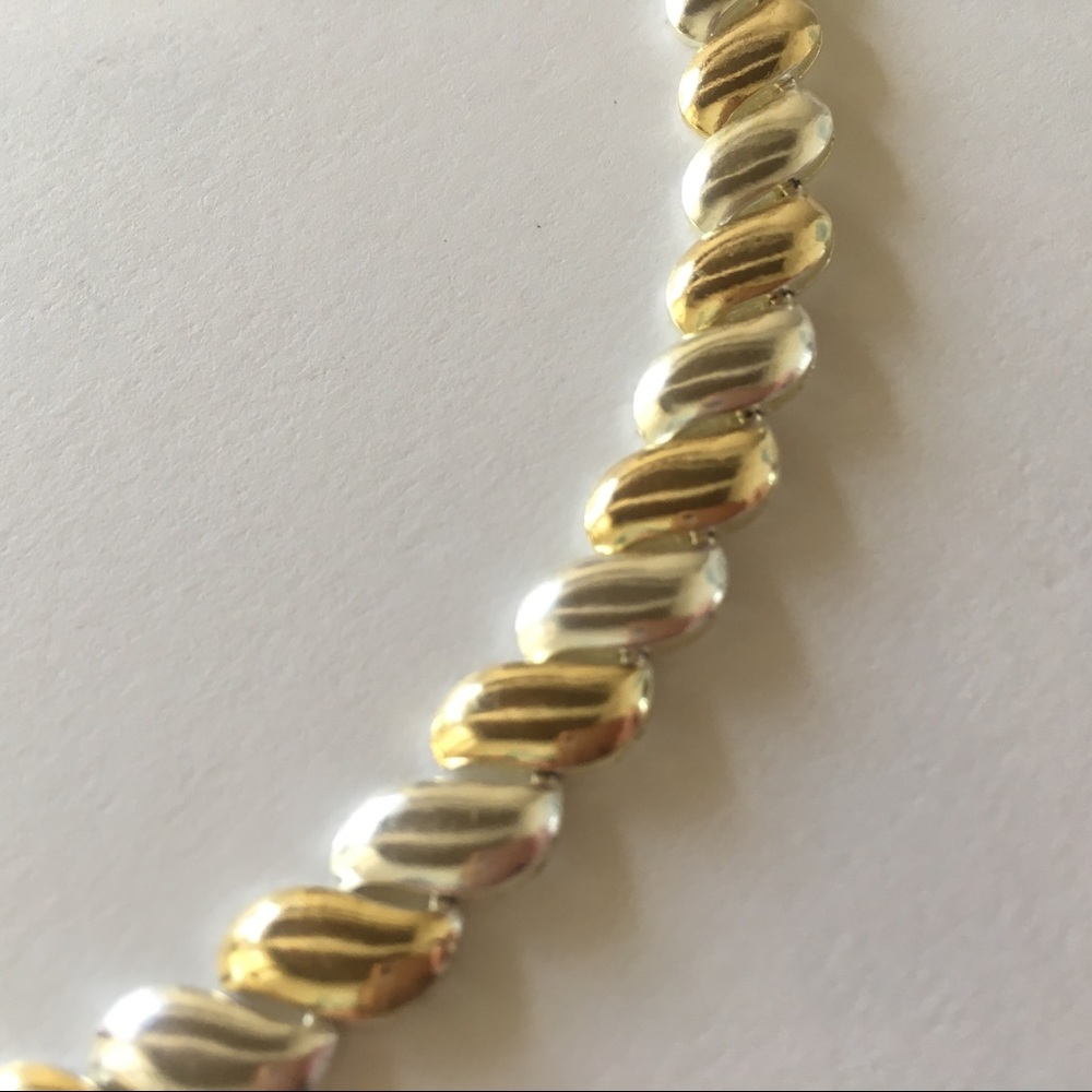 $440 24kt Gold Sterling Silver 2 Tone Necklace NWT - Picture 5 of 8